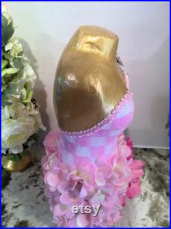 Breast Cancer Dress Form Centerpiece Tabletop Mannequin, Hand Painted Breast Cancer Gift, Survivor Gift