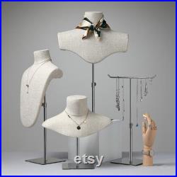Canvas Bust form, necklace display props for jewelry holder, window props
