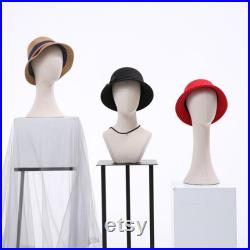 Canvas Purple Pink Suede Mannequin Head Form, Fully Pinnable Vintage Cloth Head Mannequin, Head Hat Stand Display, Hat Rack 38cm