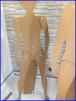 Cardboard mannequin removable, female mannequin, male mannequin, store window display, hanging mannequin