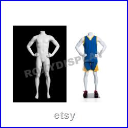 Child Boy Fiberglass Matte White Headless Athletic Sports Mannequin HEF25