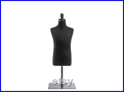 Child Display Dress Form in Black Jersey on Metal Tabletop Base by TSC