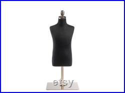 Child Display Dress Form in Black Jersey on Metal Tabletop Base by TSC