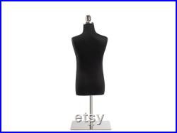 Child Display Dress Form in Black Jersey on Metal Tabletop Base by TSC