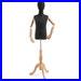 Child Display Dress Form in Black Jersey on Traditional Wood Tripod Base by TSC (Arms and Head Edition)