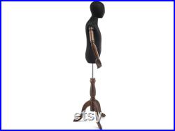 Child Display Dress Form in Black Jersey on Traditional Wood Tripod Base by TSC (Arms and Head Edition)