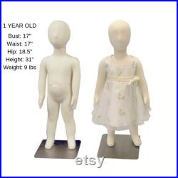 Child Toddler Kids Full Body Flexible Dress Form Infant Mannequin with Removable Head JF-CH