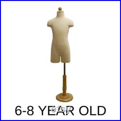 Child Toddler Kids Half Body Dress Form Infant Pinnable Mannequin Torso with Wooden Base JF-11C