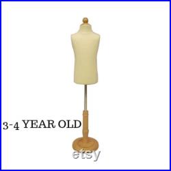 Child Toddler Kids Half Body Pinnable Dress Form Infant Mannequin Torso with Wooden Base JF-C