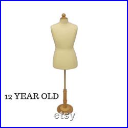 Child Toddler Kids Half Body Pinnable Dress Form Infant Mannequin Torso with Wooden Base JF-C