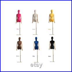Clearance Sale Female Suede Mannequin with Gold Base, High Quality Colorful Dress Form for Window Display,Clothes Display,Shop Decoration
