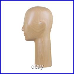 Clearance Sales Female Kids Wooden Head Mannequin for Hat, Jewelry Headphone Headband Beech Wood Model Dummy for Fashion Store, Wooden Head