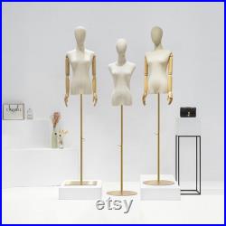 Clearance Sales Half Body Female Display Dress Form,Adjustable Fabric Mannequin Torso,Clothing Store Display Model,Manikin Head For Wigs Hat
