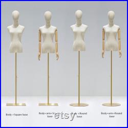 Clearance Sales Half Body Female Display Dress Form,Adjustable Fabric Mannequin Torso,Clothing Store Display Model,Manikin Head For Wigs Hat