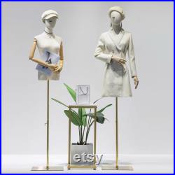 Clearance Sales Half Body Female Display Dress Form,Adjustable Fabric Mannequin Torso,Clothing Store Display Model,Manikin Head For Wigs Hat