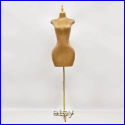 Clothing Store Brown Suede Fabric Female Mannequin Torso,Big Hip Slim Waist Women Evening Dress Form,Wedding Dress Display Mannequin Torso
