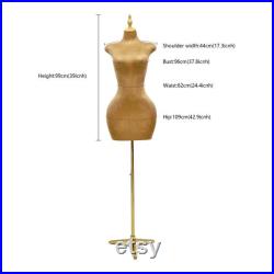 Clothing Store Brown Suede Fabric Female Mannequin Torso,Big Hip Slim Waist Women Evening Dress Form,Wedding Dress Display Mannequin Torso