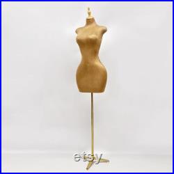 Clothing Store Brown Suede Fabric Female Mannequin Torso,Big Hip Slim Waist Women Evening Dress Form,Wedding Dress Display Mannequin Torso
