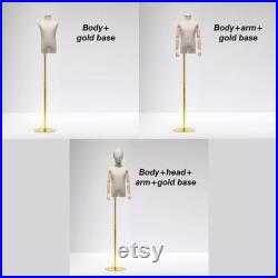 Clothing Store Kid Dress Form Bamboo Linen Dress Form,Kid Display Mannequin Torso Stand Baby Mannequin,Children Clothing Display Model Props