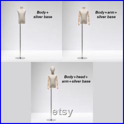 Clothing Store Kid Dress Form Bamboo Linen Dress Form,Kid Display Mannequin Torso Stand Baby Mannequin,Children Clothing Display Model Props