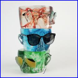 Colorful Clear Male Mannequin Head Stand,Glasses Display Stand Sunglasses Holder Display Head Form,Glasses Shop Sunglasses Storage Rack