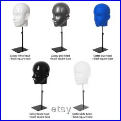 Colorful Male Display Mannequin Head Dress Form,Painting Men Torso Mannequin Head Form,Wig Head Manikin Headband Sunglasses Hat Display Head