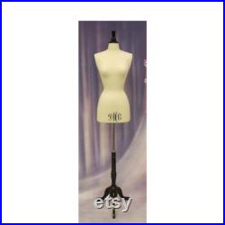 Cream Female Body Form Sizes 2 4, 6 8, 10 12, 14 16, 18 20 with Base Personalize Option Monogram