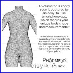 Custom 1 2-Scale Dress Form, 3D-Printed from Smartphone Body-Scan App or Measurements. Includes DIY sewing pattern for padded cloth cover.