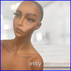 Custom Glam Mannequin Head Makeup Transformation Makeover for Wig, Jewelry, Hat, Accessory and Product Displays and More