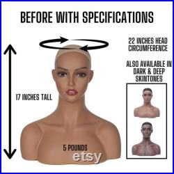 Custom Glam Mannequin Head Makeup Transformation Makeover for Wig, Jewelry, Hat, Accessory and Product Displays and More