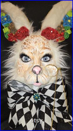 Custom White Rabbit for Toni, Rabbit Head, Rabbit Mannequin, Mannequin, Head Art