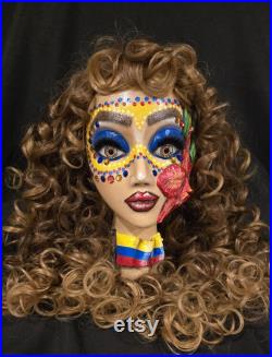 Custom for Betty, Colombian Mannequin head, Puerto Rico Mannequin head, Mannequin, Head art, Mannequin head