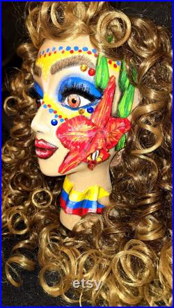 Custom for Betty, Colombian Mannequin head, Puerto Rico Mannequin head, Mannequin, Head art, Mannequin head