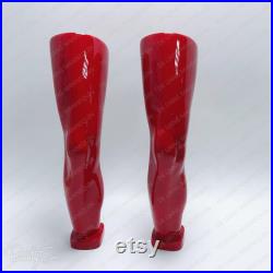 DE-LIANG Knee brace display mannequin,Leg Foot Ankle Mannequin for Knee Brace,Knee Wrist Protection Display Stand,Glossy Lucky Red 1 pcs