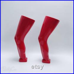 DE-LIANG Knee brace display mannequin,Leg Foot Ankle Mannequin for Knee Brace,Knee Wrist Protection Display Stand,Glossy Lucky Red 1 pcs