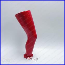 DE-LIANG Knee brace display mannequin,Leg Foot Ankle Mannequin for Knee Brace,Knee Wrist Protection Display Stand,Glossy Lucky Red 1 pcs