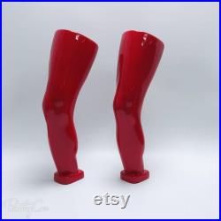 DE-LIANG Knee brace display mannequin,Leg Foot Ankle Mannequin for Knee Brace,Knee Wrist Protection Display Stand,Glossy Lucky Red 1 pcs