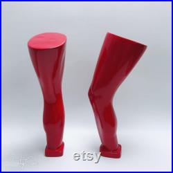 DE-LIANG Knee brace display mannequin,Leg Foot Ankle Mannequin for Knee Brace,Knee Wrist Protection Display Stand,Glossy Lucky Red 1 pcs