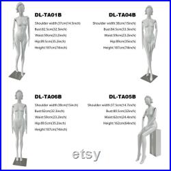 DE-LIANG Quality Female Mannequin,Wedding Fabulours Fiberglass Model for Window Display, Clothing Hanger Dress Form with Wig, With White Arm
