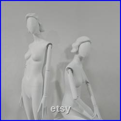 DE-LIANG Quality Female Mannequin,Wedding Fabulours Fiberglass Model for Window Display, Clothing Hanger Dress Form with Wig, With White Arm