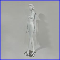 DE-LIANG Quality Female Mannequin,Wedding Fabulours Fiberglass Model for Window Display, Clothing Hanger Dress Form with Wig, With White Arm