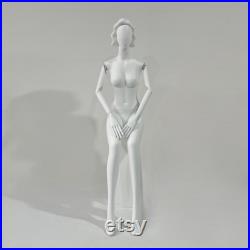 DE-LIANG Quality Female Mannequin,Wedding Fabulours Fiberglass Model for Window Display, Clothing Hanger Dress Form with Wig, With White Arm