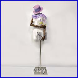 DE-LIANG female mannequin, plus size 10 and size 12 dress form for window display, customize velvet display model with wooden arms dummy