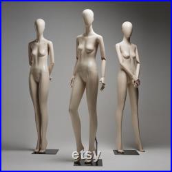 DE-LIANG luxury female full body painting beige display mannequin, Modern Trendy clothing display model dress form, curvaceous figure,1 pcs