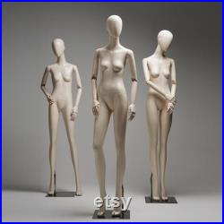 DE-LIANG luxury female full body painting beige display mannequin, Modern Trendy clothing display model dress form, curvaceous figure,1 pcs