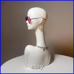DE-LIANG luxury female mannequin head, White Model head for hair hat sunglasses display, with ear holes,Perfect for Accessories and Home Decor