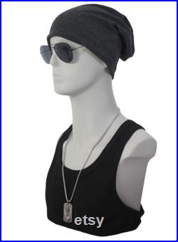DE-LIANG luxury male mannequin head, Men White Model head for hair hat sunglasses display, with ear holes, Male Manikin 1pcs only