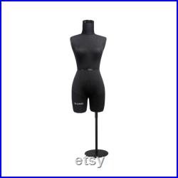 DL262 Half Scale Dress Form uk size 6, 43cm Body Height 1 2 Miniature Female Fiberglass Trouser Dummy Fitting Mannequin Torso, Black color