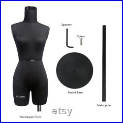 DL262 Half Scale Dress Form uk size 6, 43cm Body Height 1 2 Miniature Female Fiberglass Trouser Dummy Fitting Mannequin Torso, Black color