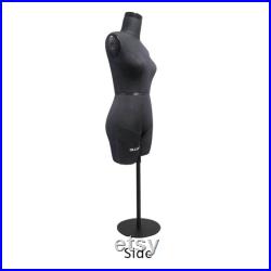 DL262 Half Scale Dress Form uk size 6, 43cm Body Height 1 2 Miniature Female Fiberglass Trouser Dummy Fitting Mannequin Torso, Black color